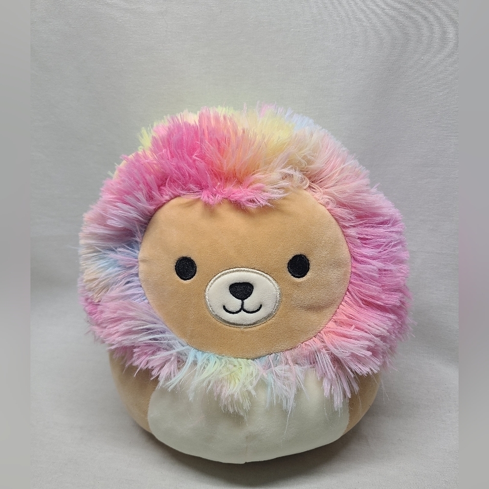Squishmallow Leonard the Lion Rainbow Mane Plush Stuffed Toy 8”